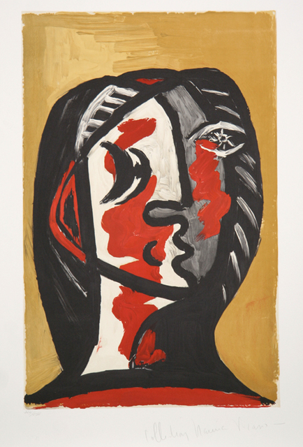 Pablo Picasso, ‘Tête de Femme en Gris et Rouge sur Fond Ochre, 1926’, 1979-1982, Print, Lithograph on Arches paper, RoGallery