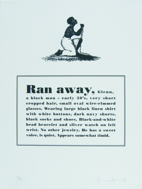 Glenn Ligon, ‘Runaways ’, 1993, Print, Lithographs, Bowdoin College Museum of Art
