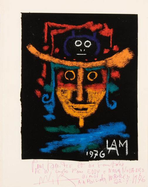 Wifredo Lam, ‘Untitled’, 1976, Drawing, Collage or other Work on Paper, Pastel on black paper, Hollis Taggart