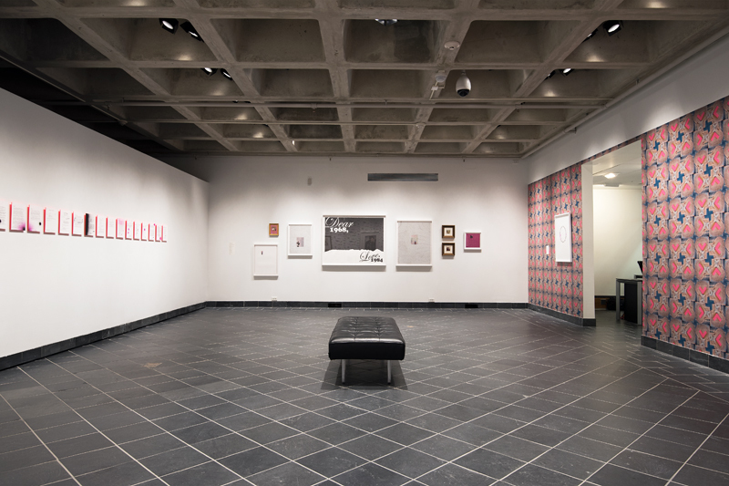 Installation view, Sadie Barnette: Dear 1968,... at Cantor Fitzgerald Gallery. Photo: Lisa Boughter Installation view, Sadie Barnette: Dear 1968,... at Cantor Fitzgerald Gallery. Photo: Lisa Boughter