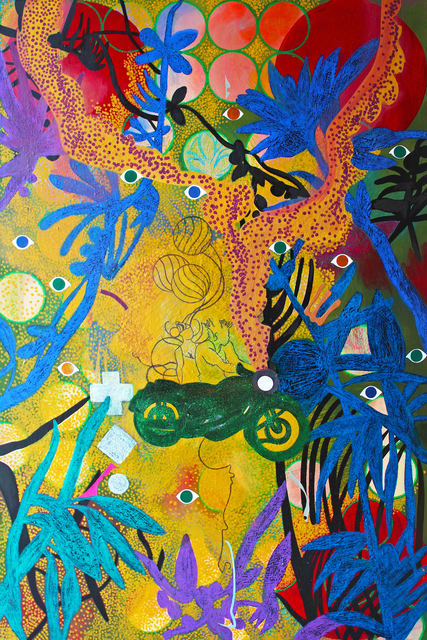 Tiffanie Delune, ‘Room for Desire’, 2021, Painting, Acrylic, Oil Pastel, Oil, Mixed Papers, Pencil and Glitter On Stretched Cotton Canvas, Ed Cross Fine Art