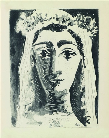 Pablo Picasso, ‘Jacqueline en Mariée, de face I (1st state of 18)’, 1961, John Szoke