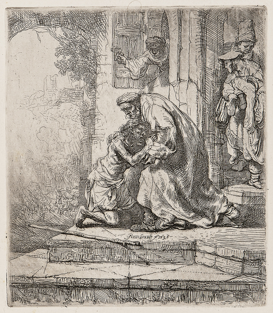 Rembrandt van Rijn, ‘The Return of the Prodigal Son’, 1636-a late impression, Print, Etching on fine white 18th century laid paper, Skinner