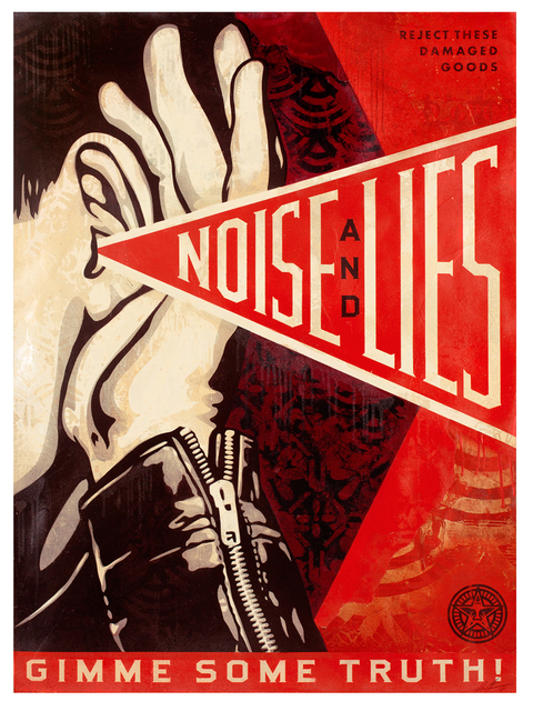 Shepard Fairey (OBEY), ‘Noise and Lies (Red)’, 2018, Galerie Ernst Hilger
