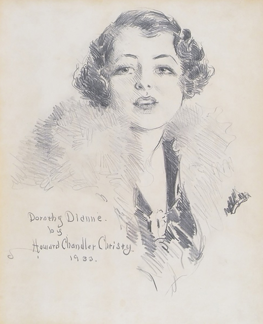 Howard Chandler Christy, ‘Portrait of Broadway Star Dorothy Dionne’, 1933, Drawing, Collage or other Work on Paper, Pencil on Paper, The Illustrated Gallery