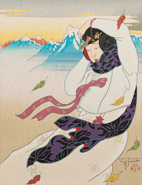 Paul Jacoulet, ‘Vent du nord, Corée’, 1953, Print, Color woodcut on paper, Skinner