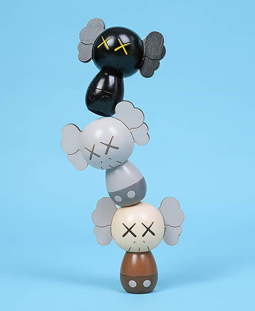 KAWS, ‘HOLIDAY JAPAN Limited Kokeshi Doll Set (Set of 3)’, 2019, Sculpture, Wood, Lougher Contemporary