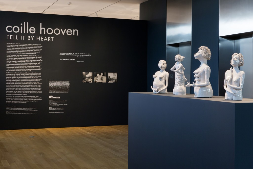 Installation view of 'Coille Hooven: Tell It By Heart', 2016. Photo by Jenna Bascom. Courtesy of the Museum of Arts and Design. Installation view of 'Coille Hooven: Tell It By Heart', 2016. Photo by Jenna Bascom. Courtesy of the Museum of Arts and Design.