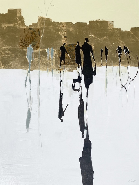 Marie-France Boisvert, ‘False Pilgrims’, 2020, Painting, Acrylic and Gold Leaf on Canvas, Kurbatoff Gallery