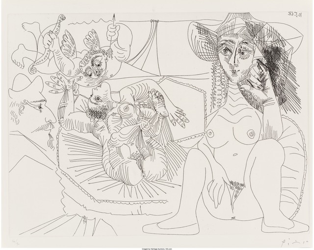 Pablo Picasso, ‘Jeune femme péchant par pensée, from Séries 347’, 1968, Heritage Auctions