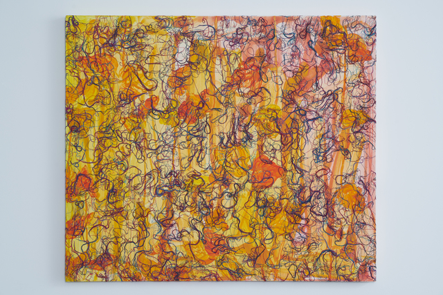 Ghada Amer, ‘Small Leaves – RFGA’, 2014, Painting, Acrylic, embroidery and gel medium on canvas, Goodman Gallery