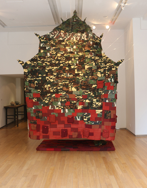 Bui Cong Khanh, ‘Prayer on the Wind’, 2015, Installation, Monk's robe, camouflage textile, handwritten notes, 10 Chancery Lane Gallery