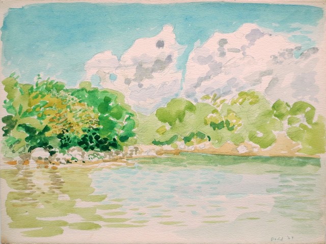 Lois Dodd, ‘Cove (Maine)’, 1964, Painting, Watercolor and pencil on paper, Gallery Neptune & Brown