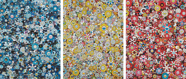 Takashi Murakami, ‘Blue Flower & Skulls; MG, 1960->2012; and Skulls & Flowers Red’, 2012-13, Phillips