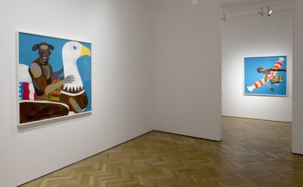 Derrick Adams, Floater No. 26 (eagle), 2016 and Floater No. 25 (smarties), 2016 Derrick Adams, Floater No. 26 (eagle), 2016 and Floater No. 25 (smarties), 2016