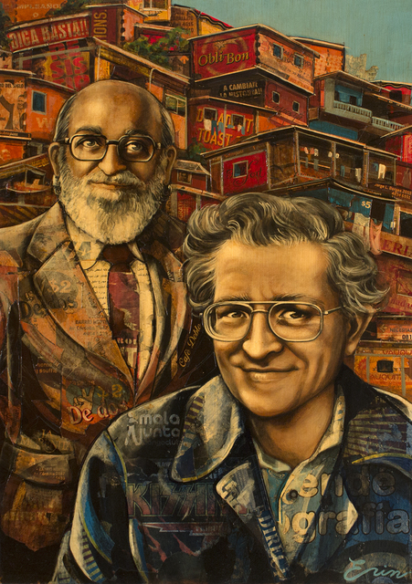 Erin Currier, ‘Noam Chomsky & Paolo Freire’, Blue Rain Gallery