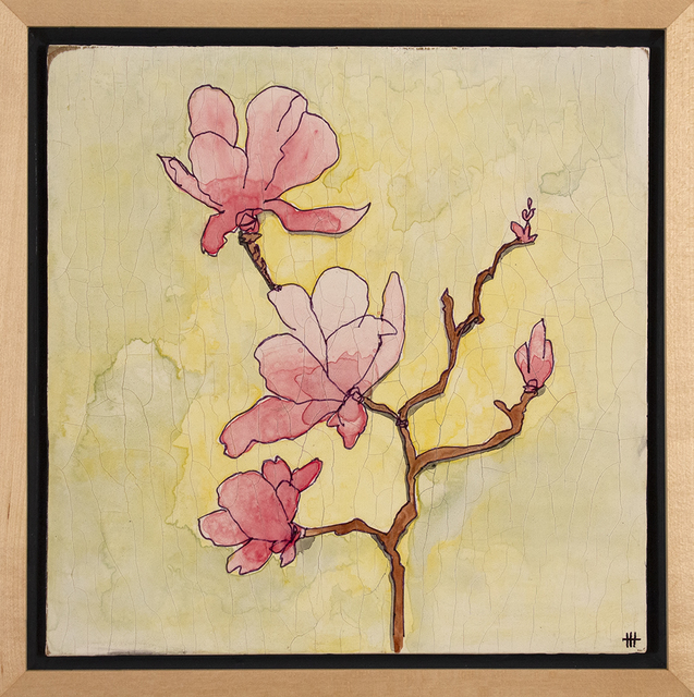 Helen K. Tindel, ‘Serenity’, 2019, Painting, Watercolor and ink on gesso crackled panel in splined bass wood frame, Blue Rain Gallery