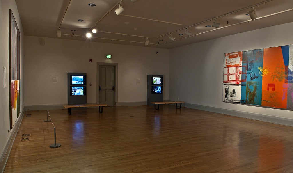 Installation view of "Robert Rauschenberg: ROCI Works from the National Gallery of Art"at the Academy Art Museum, Easton, 2015-2016. Photo: George Holzer Installation view of "Robert Rauschenberg: ROCI Works from the National Gallery of Art"at the Academy Art Museum, Easton, 2015-2016. Photo: George Holzer