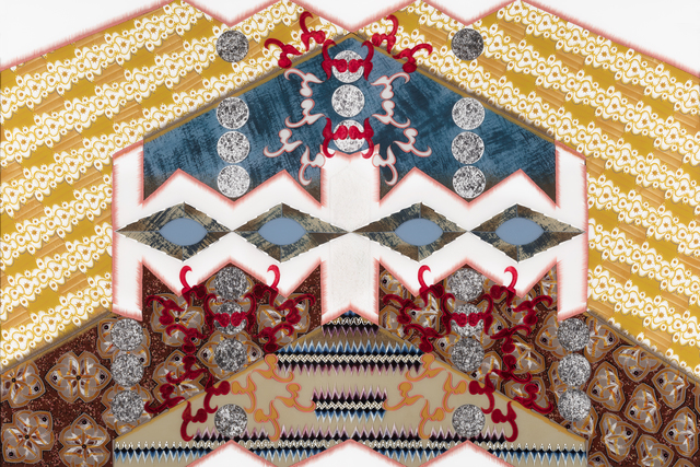 Tara Austin, ‘Green Mantle’, 2020, Painting, Oil, acrylic and silverleaf on plexiglass, Joseph Nease Gallery