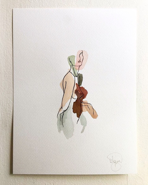 Andrea Hurtarte, ‘Walking Woman’, 2019, Drawing, Collage or other Work on Paper, Watercolor on paper, Uncommon Beauty Gallery
