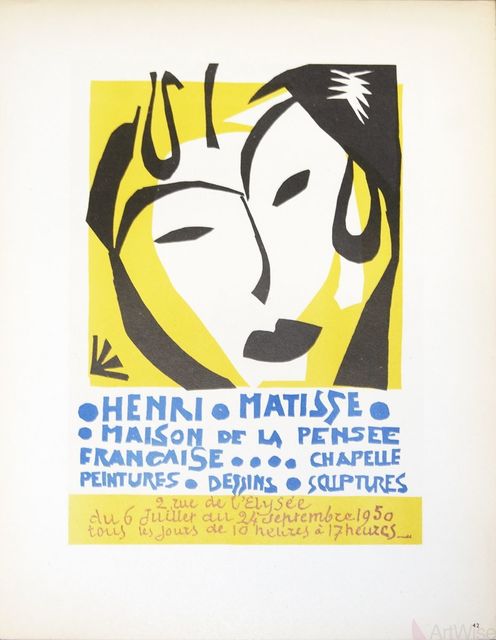 Henri Matisse, ‘Maison de la Pensee Francaise’, 1959, Print, Stone lithograph, ArtWise