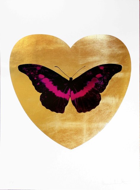 Damien Hirst, ‘I Love You (gold leaf, black, fuchsia)’, 2015, Pop Fine Art