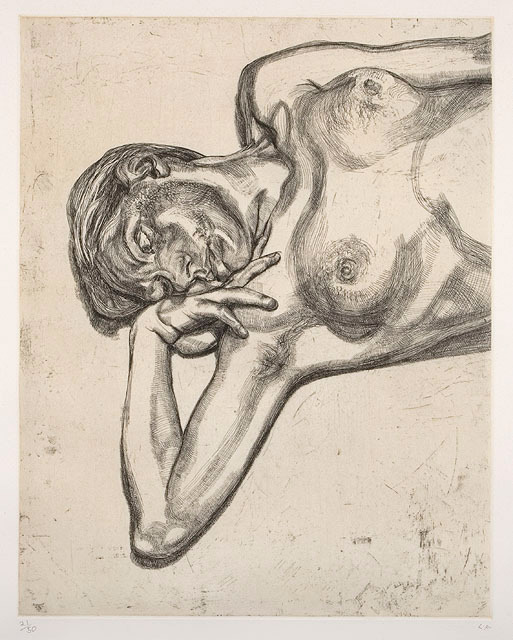 Lucian Freud, ‘Head and shoulders of a girl’, 1990, Print, Etching, Olsen Irwin