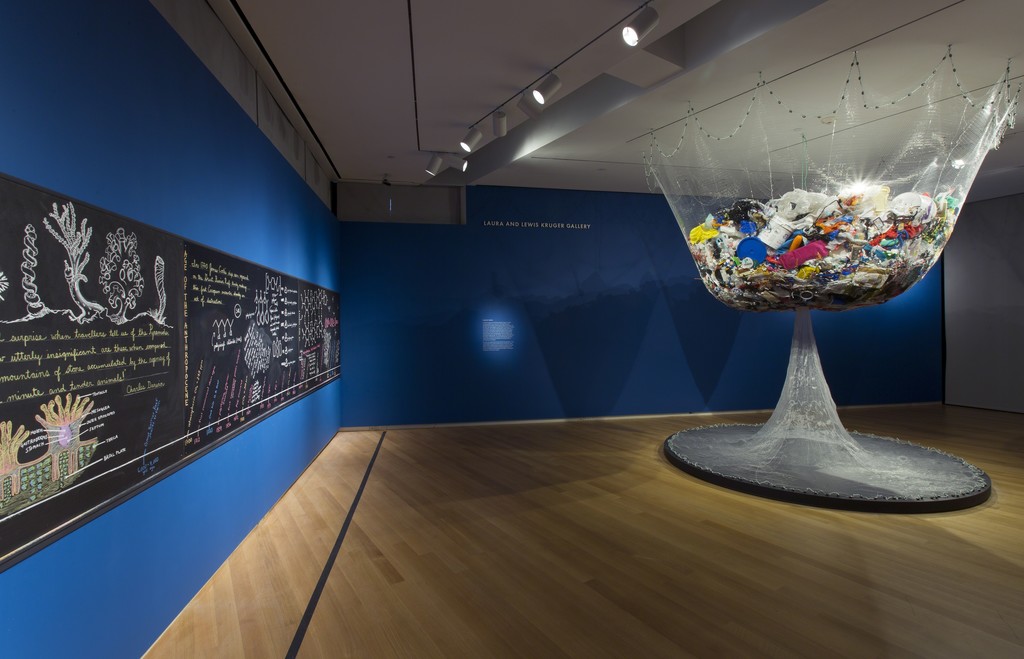Installation view of 'Crochet Coral Reef: TOXIC SEAS', 2016. Photo by Jenna Bascom. Courtesy of the Museum of Arts and Design. Installation view of 'Crochet Coral Reef: TOXIC SEAS', 2016. Photo by Jenna Bascom. Courtesy of the Museum of Arts and Design.