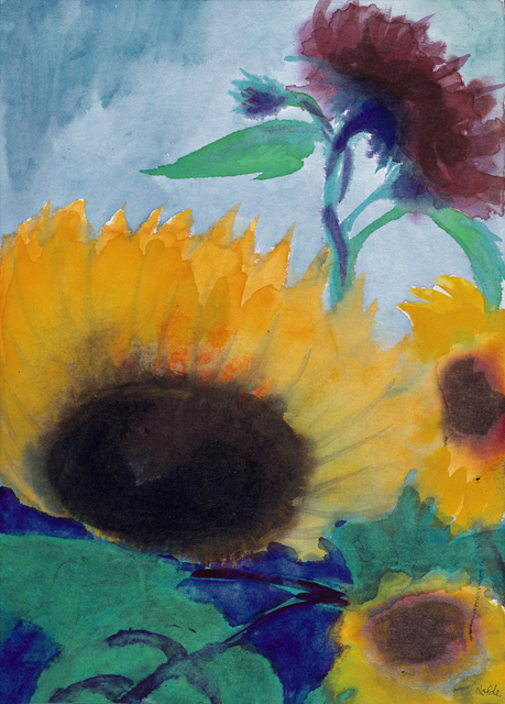 Emil Nolde, ‘Sonnenblumen (Sunflowers)’, 1930, Drawing, Collage or other Work on Paper, Watercolour on sturdy Japan paper, Galerie Thomas