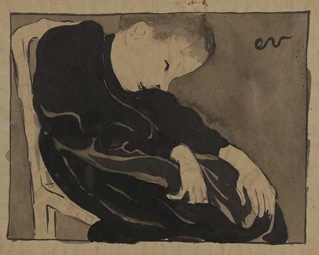 Édouard Vuillard, ‘Marie Vuillard sur sa chaise, penchée (Marie Vuillard in her chair, leaning)’, 1891-1892, Moeller Fine Art