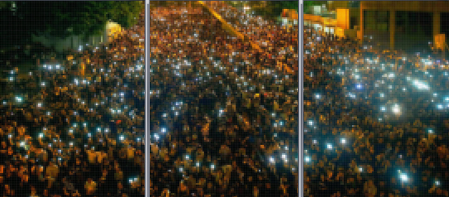 Wang Guofeng, ‘Pixelated 2014 No. 4’, 2014, Photography, Giclee print mounted on Diasec, triptych, de Sarthe Gallery