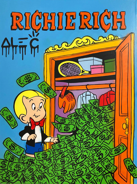 Alec Monopoly, ‘Richie Rich Money Closet ’, 2021, Painting, Mixed media painting, Eden Fine Art
