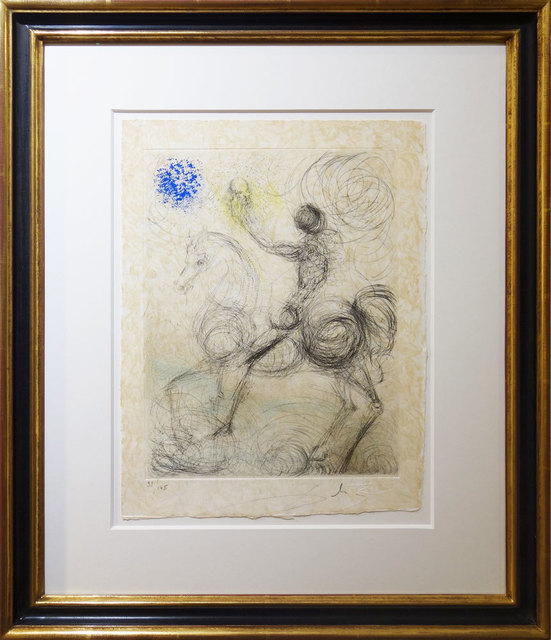 Salvador Dalí, ‘Cavalier et la mort (Reiter und Tod)’, 1968, Print, Colored etching on Japon nacré, Galerie Kellermann