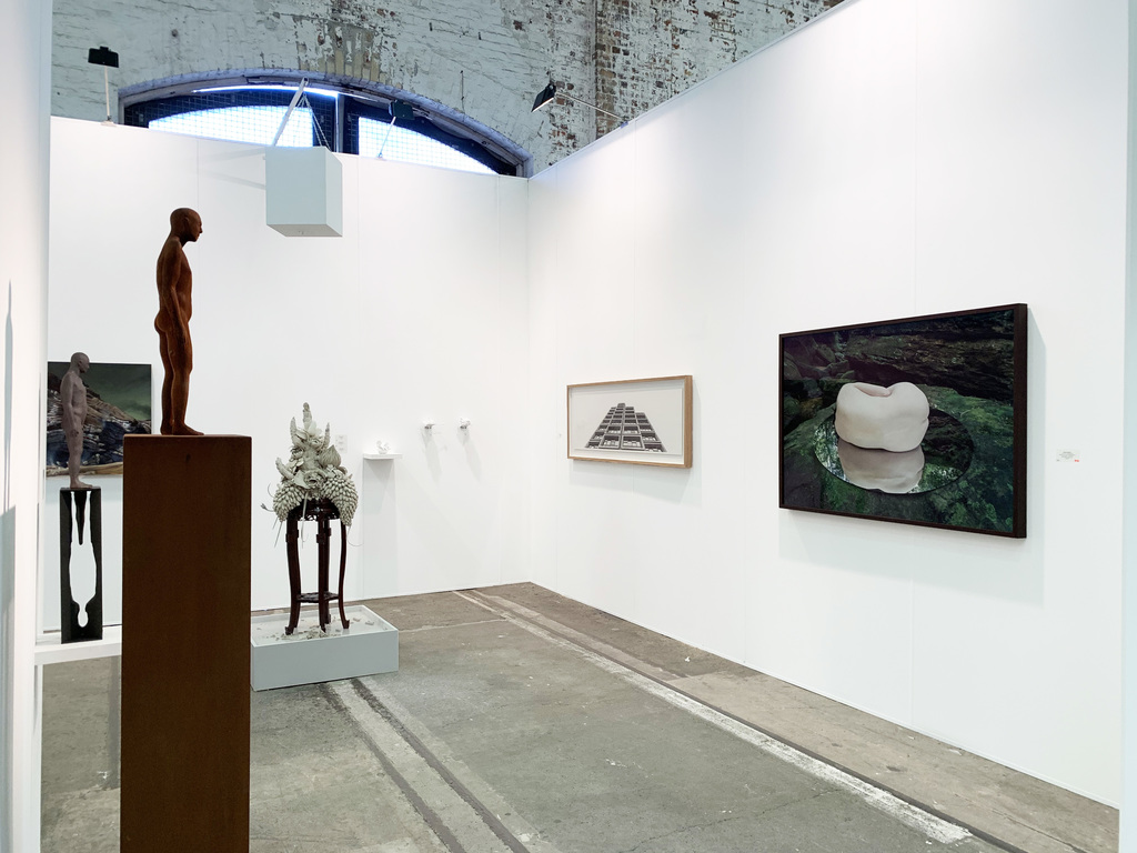 MAY SPACE at Booth G09, Installation 2 - 12th September, 2019 featuring:
Peter Tilley, 'Materialised Shadow', 2019, cast iron, Corten steel.
Peter Tilley, 'The Other Selves,' 2019, painted resin, painted steel, edition 4/5.
James Guppy, 'Monuments', 2019, acrylic on polycotton.
Ruth Ju-Shih Li, ephemeral, time-based installation, 2019.
Catherine O'Donnell, 'Sirius', 2018, charcoal on paper.
Nicole Welch, 'W I L D #1 - prelude', 2019, giclée print on archival fine art paper, 1/6 +2AP. MAY SPACE at Booth G09, Installation 2 - 12th September, 2019 featuring:
Peter Tilley, 'Materialised Shadow', 2019, cast iron, Corten steel.
Peter Tilley, 'The Other Selves,' 2019, painted resin, painted steel, edition 4/5.
James Guppy, 'Monuments', 2019, acrylic on polycotton.
Ruth Ju-Shih Li, ephemeral, time-based installation, 2019.
Catherine O'Donnell, 'Sirius', 2018, charcoal on paper.
Nicole Welch, 'W I L D #1 - prelude', 2019, giclée print on archival fine art paper, 1/6 +2AP.