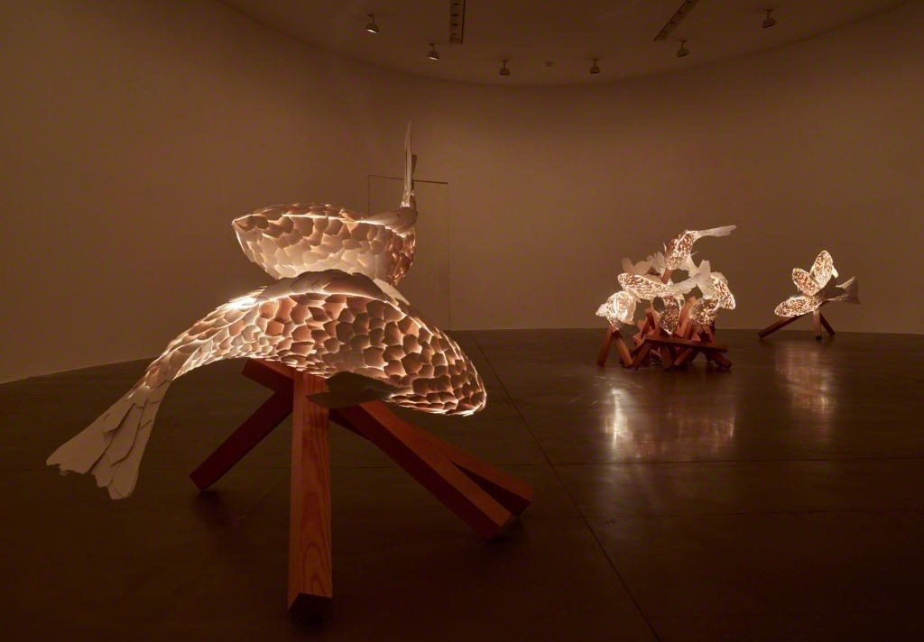 Installation view: "Frank Gehry: Fish Lamps." July 18 – September 16, 2016. Artworks © Frank Gehry. Photo by Matteo D’Eletto M3 Studio. Image courtesy Gagosian Gallery and the artist. Installation view: "Frank Gehry: Fish Lamps." July 18 – September 16, 2016. Artworks © Frank Gehry. Photo by Matteo D’Eletto M3 Studio. Image courtesy Gagosian Gallery and the artist.