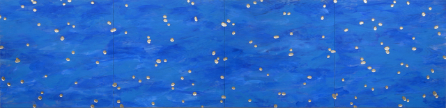 John Torreano, ‘ John Torreano Sea Sky Gold, 2018 acrylic paint and gold leaf on plywood 45 x 180 inches’, 2018, Lesley Heller Gallery
