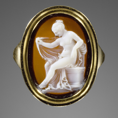 Possibly by Protarchos, Cameo set into a ring [Hermaphrodite] (gem 150 -100 BCE)