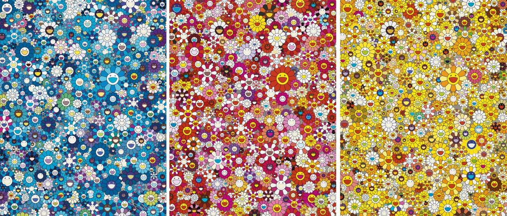 Takashi Murakami - An Homage to IKB, 1957 F; An Homage to Monopink, 1960 E; & An Homage to IKB, 1957 E