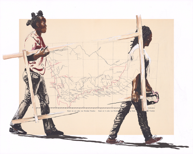 Lisette Bambine Forsyth, ‘to build a house’, 2019, Painting, Acrylic on vintage paper, manZArt
