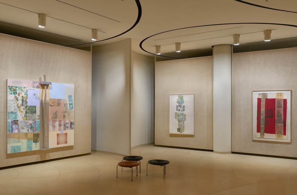 Installation view, "Robert Rauschenberg: Spreads and Related Works" at The Glass House, New Canaan, CT, 2016. © Andy Romer Installation view, "Robert Rauschenberg: Spreads and Related Works" at The Glass House, New Canaan, CT, 2016. © Andy Romer