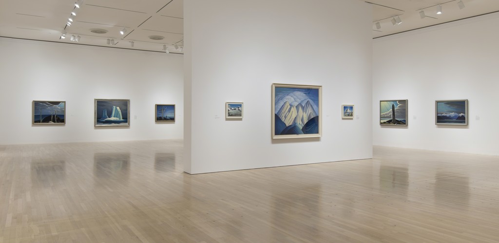 Caption: Installation view of The Idea of North: The Paintings of Lawren Harris. October 11, 2015–January 24, 2016. Hammer Museum, Los Angeles. Photo: Brian Forrest. Caption: Installation view of The Idea of North: The Paintings of Lawren Harris. October 11, 2015–January 24, 2016. Hammer Museum, Los Angeles. Photo: Brian Forrest.