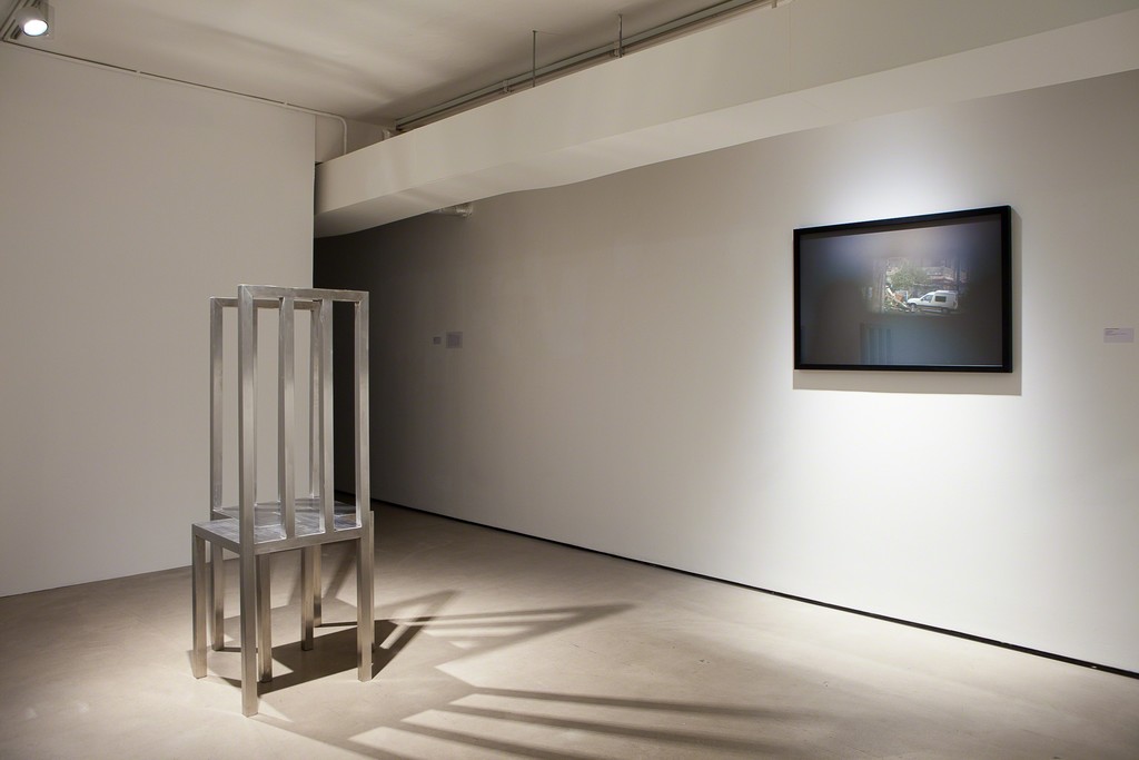Forever, by Hazem Harb (on floor) and photographs by Khaled Jarrar. Photography by Susanne Hakuba. Forever, by Hazem Harb (on floor) and photographs by Khaled Jarrar. Photography by Susanne Hakuba.
