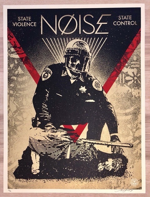 Shepard Fairey (OBEY), ‘Obey damaged noise riot’, 2017, Rudolf Budja Gallery