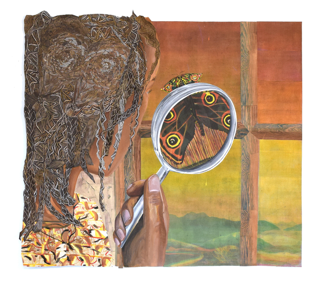 Paula Wilson, ‘Creatures of the Fire ’, 2020, Painting, Relief print, wood block print, monotype, acrylic, oil, on muslin and canvas, Denny Dimin Gallery