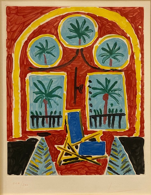 Pablo Picasso, ‘La Fenêtre de L'Atelier à la Californie ’, 1959, Print, Original color aquatint on BFK Rives cream wove paper., Off The Wall Gallery