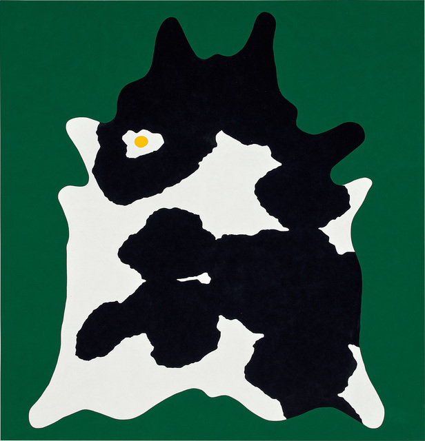 Math Bass, ‘Cowhide/Fried Egg’, 2016, Painting, Gouache on canvas, Phillips