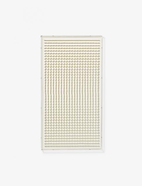 Hartmut Böhm, ‘Quadratrelief 114 (From: Visuell veränderliche Struktur)’, 1966, Mixed Media, White acrylic glass in acrylic glass frame, Van Ham