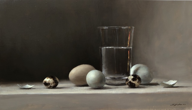 Sarah Lamb, ‘Eggs’, 2019, Painting, Oil, Grenning Gallery