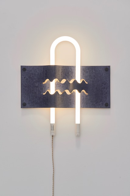 Dana Hemenway, ‘Untitled (Light Weave No. 4 - blue)’, 2019, Sculpture, Ceramics, glaze, LED light, fabric covered cord, Eleanor Harwood Gallery