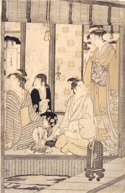 Hosoda Eishi, ‘Morning Glory (Asago)’, about 1791, Print, Color woodblock print, Indianapolis Museum of Art at Newfields